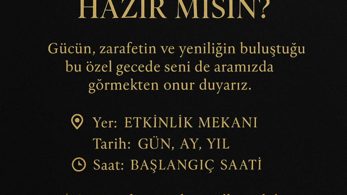 etkinlik ve davetler için davetiye tasarlarım