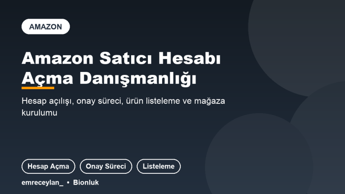 Amazon satıcı hesabını açar ve mağazanı kurarım
