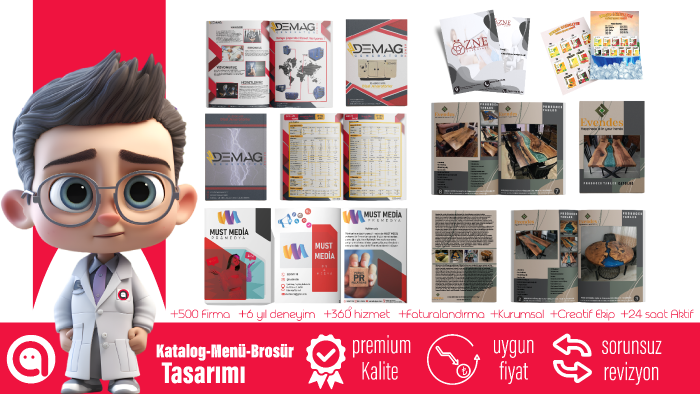 profesyonel menü, broşür ve katalog tasarımlarınızı yaparım