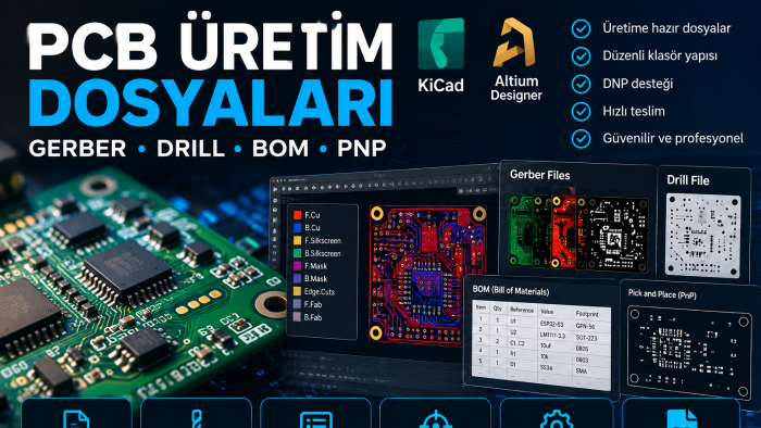 PCB Gerber BOM ve PnP üretim dosyaları hazırlarım