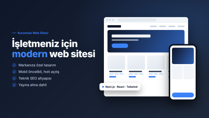 işletmeniz için modern ve hızlı web sitesi hazırlarım