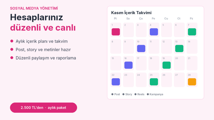 işletmenizin sosyal medya hesaplarını aylık yönetirim