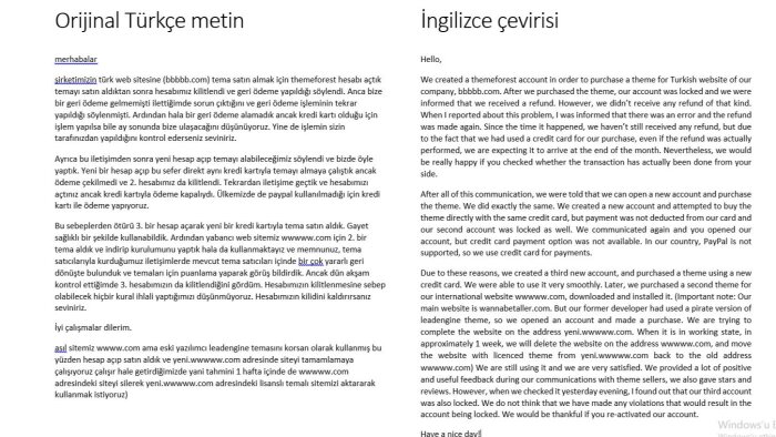 çeviri işlemini gerçekleştiririm