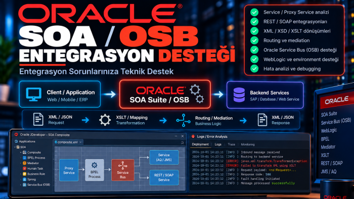 Oracle SOA ve OSB sorunlarınıza destek olabilirim