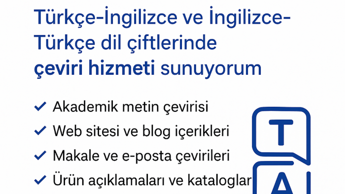 Ingilizce - Türkçe çeviriler yaparim