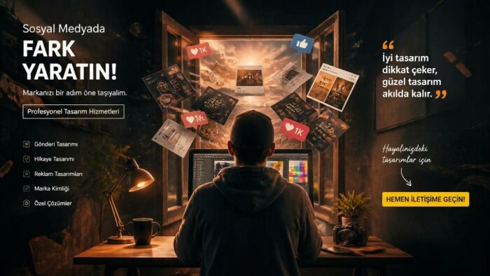 sosyal medya ve reklam ve slider tasarımı yapıyorum