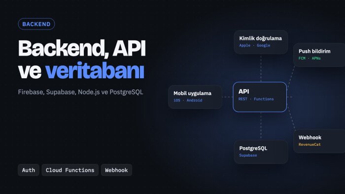 uygulamanız için backend, API ve veritabanı kurarım