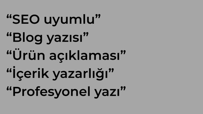 SEO uyumlu blog yazısı ve ürün açıklaması yazarım