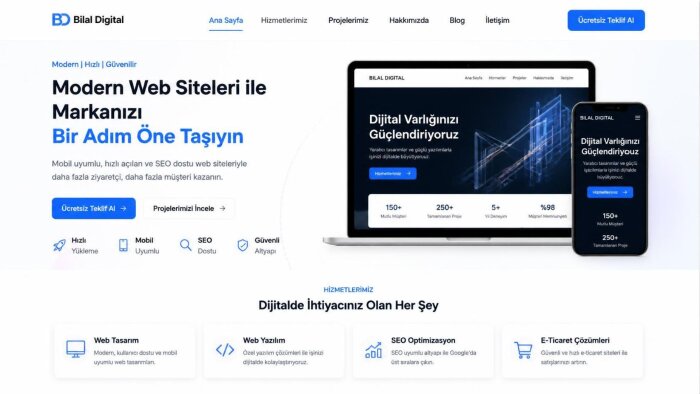 işletmeniz için modern web sitesi tasarlarım