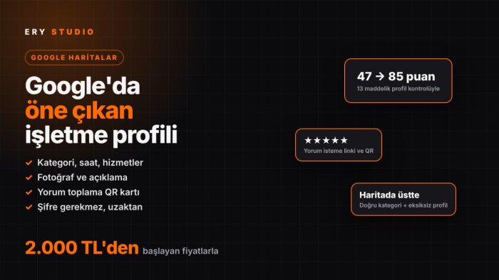Google İşletme Profilinizi eksiksiz düzenlerim