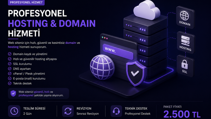 profesyonel domain ve hosting hizmeti sağlıyorum
