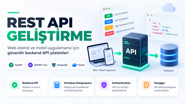 web siteniz veya uygulamanız için REST API geliştirebilirim