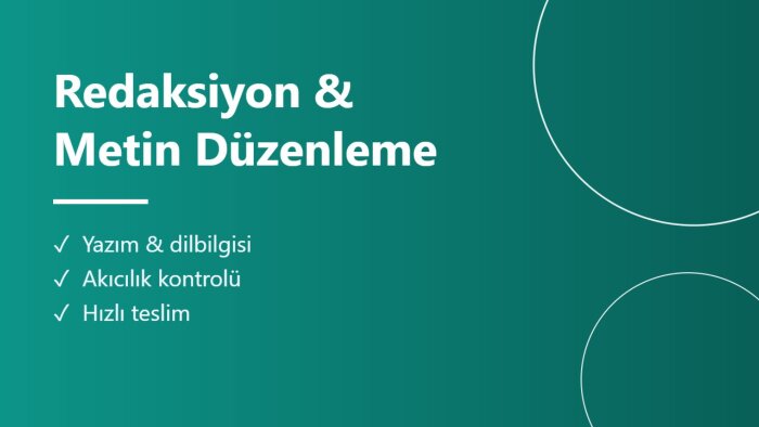 metinlerinizi düzenler, yazım ve dil hatalarını düzeltirim