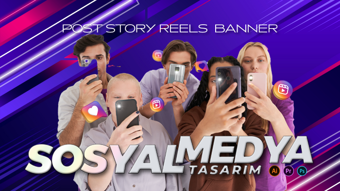 yaratıcı reels post story banner tasarımı yapıyorum