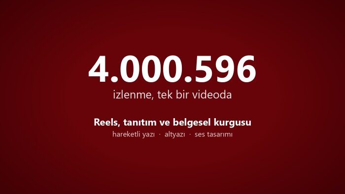 reels, tanıtım ve belgesel videolarınızı kurgularım