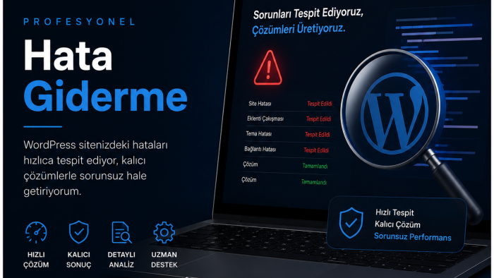 web sitenizdeki hata ve sorunları gideririm