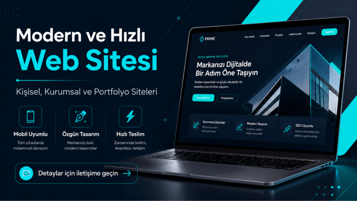 markanıza özel modern web sitesi oluştururum
