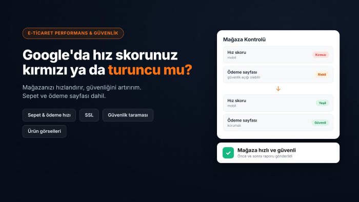 e-ticaret sitenizi hızlandırır, güvenliğini artırırım