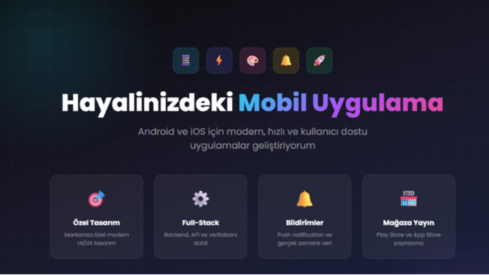 mobil uygulamanızı Flutter ve React Native ile geliştiririm