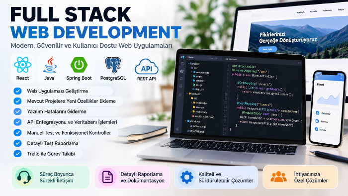 full stack web geliştiririm ve hata gideririm