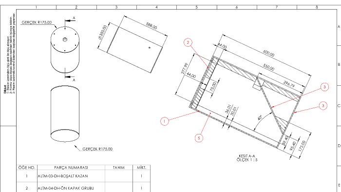 3D modelini imalata hazır teknik resme çeviriyorum