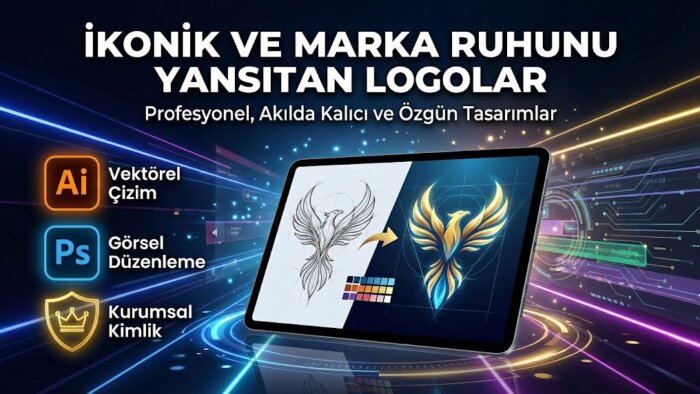 markanızın ruhunu yansıtan ikonik logolar tasarlıyorum