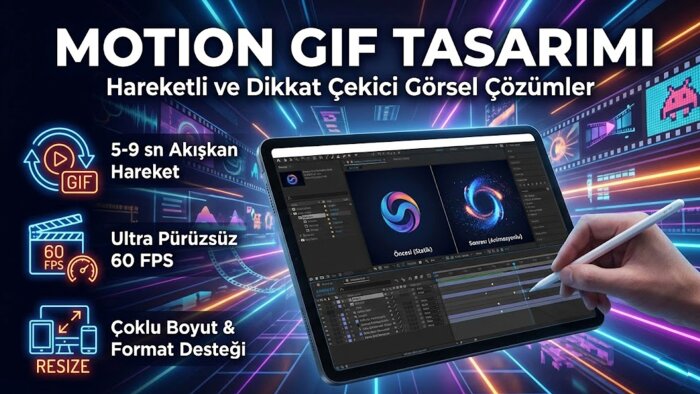 markan için etkileyici motion gif animasyonları tasarlarım