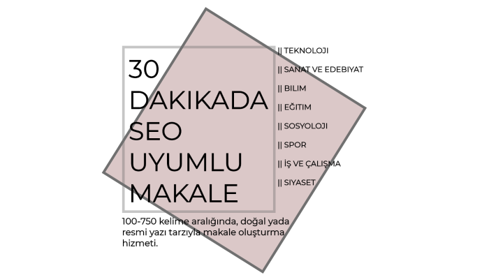 30 dakikada seo uyumlu makale hazırlıyorum