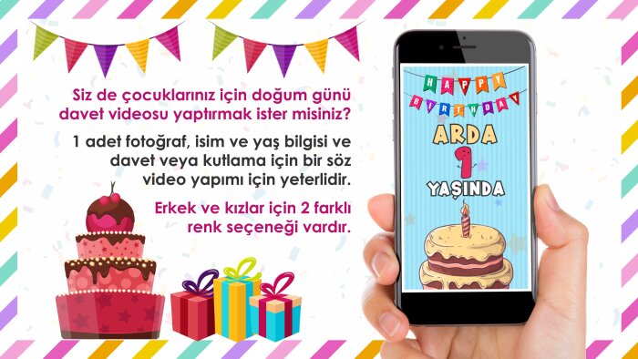 çocuklar için doğum günü kutlama videosu hazırlayabilirim