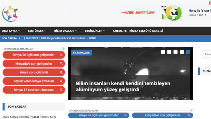 9 yıllık kimya haber sitemde tanıtım yazınızı yayınlarım