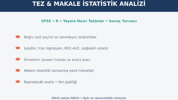 araştırma verinizin SPSS istatistik analizini yaparım