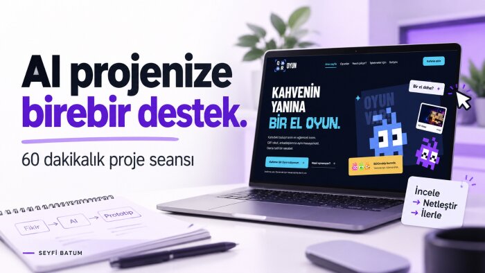 AI ile geliştirdiğiniz web projesine birebir destek veririm