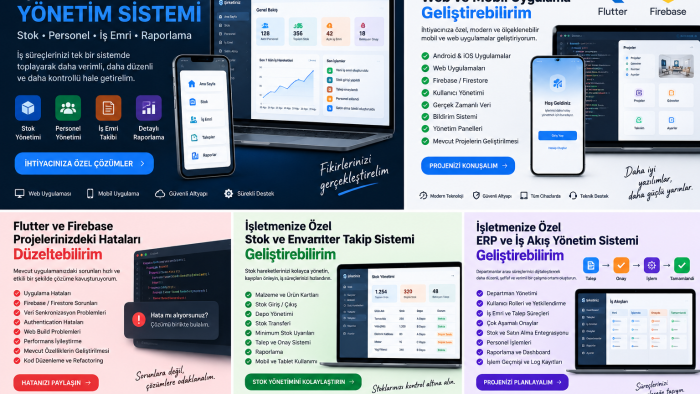 işletmenize özel yönetim sistemi geliştiririm