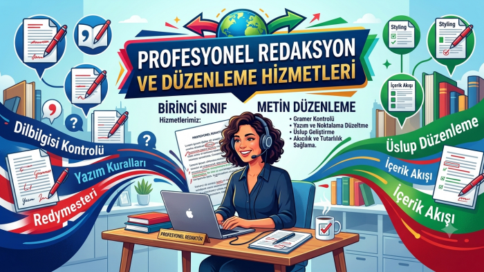 herhangi bir metnin düzenlemesini yapabilirim