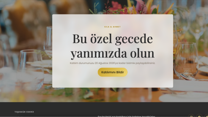 profesyonel dijital davetiye web sitesi yaparım