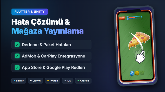 Flutter ve Unity uygulama hatalarını hızla çözerim