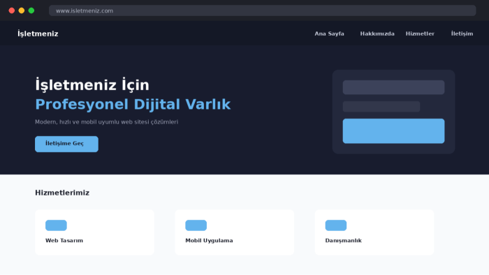 işletmeniz için profesyonel web sitesi hazırlıyorum