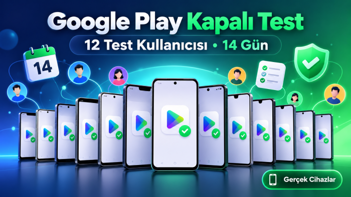 Google Play kapalı testine 12 kişilik ekiple katılırım