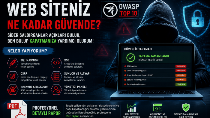 web siteniz için güvenlik taraması ve pentest yaparım