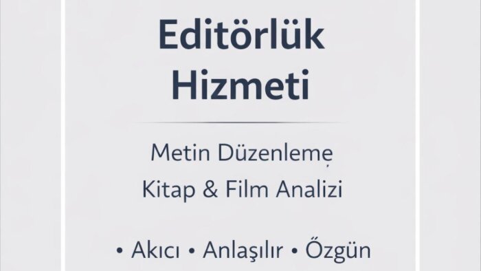  editörlük, kitap-film analizi yapıyorum