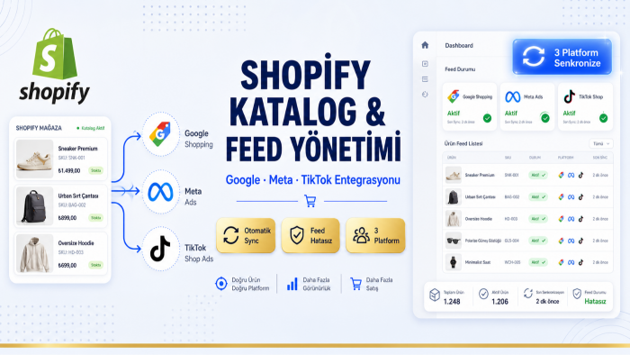 shopify feedini google meta ve tiktok için yönetirim