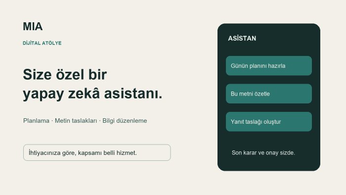 ihtiyacınıza özel yapay zekâ asistanı kurarım