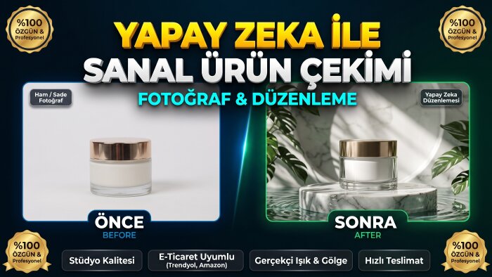 ürününüz için yapay zeka ile sanal stüdyo çekimi yaparım