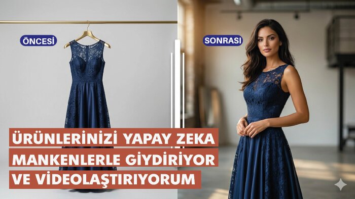 ürünlerinizi yapay zeka mankenlerle videolaştırıyorum