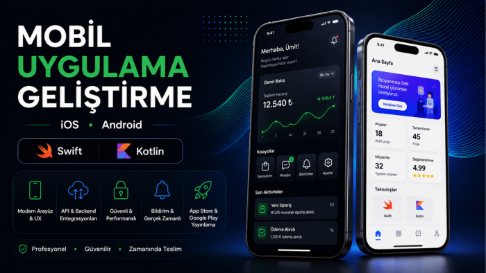 iOS ve Android için mobil uygulama geliştiririm