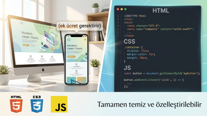 sizin için modern ve responsive web sitesi kodları yazarım