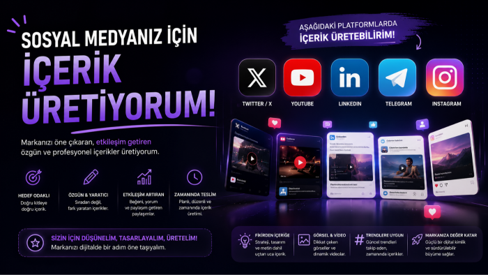  sosyal medya içerikleri hazırlarım