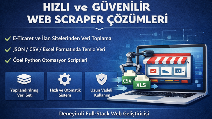 web siteleri için özel veri toplama hizmeti sunarım