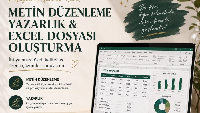 metin, excel dosyası, yazarlık yaparım