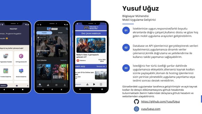 istediğiniz konseptte mobil uygulama geliştirebilirim